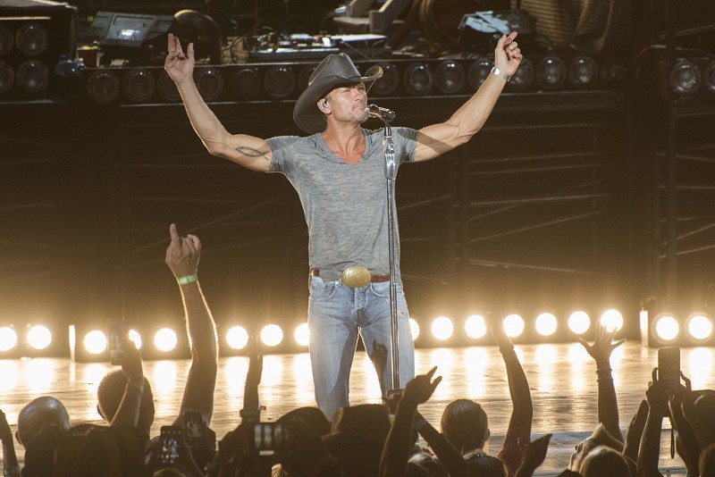 Tim McGraw performing at DTE Energy Music Theatre. - Mike Pfeiffer