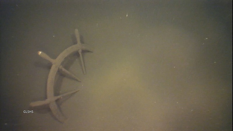The preserved steering wheel of the Atlanta. - Courtesy of the Great Lakes Shipwreck Historical Society