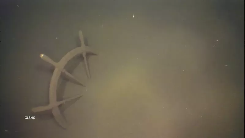 The preserved steering wheel of the Atlanta. - Courtesy of the Great Lakes Shipwreck Historical Society