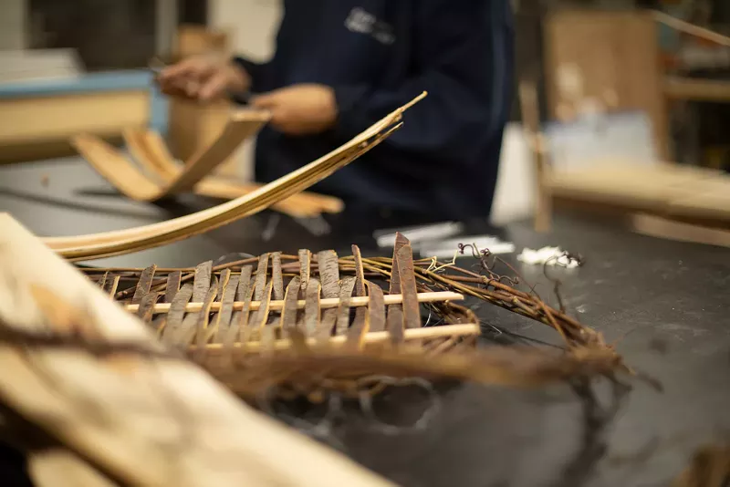 Jasmine Brown's basketweave in progress. - Courtesy photo