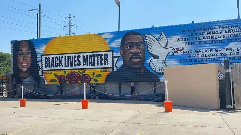 A Black Lives Matter mural at Detroit dispensary Motor City Kush. - Courtesy of Motor City Kush