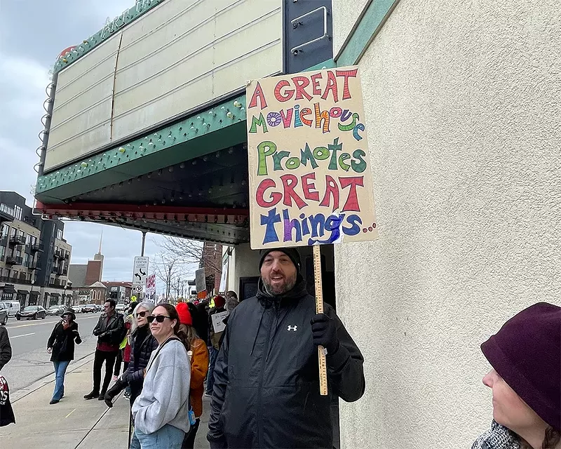 Supporters braved the cold to rally to save the Royal Oak's Main Art Theatre on Saturday. - Konstantina Buhalis
