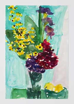 “Blue-green Still Life with Lemons 5,” watercolor on paper. - Stephanie Crawford