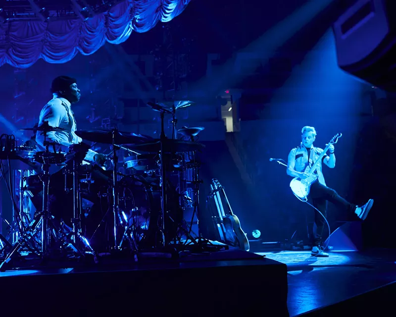 Jack White and drummer Daru Jones, left. - David James Swanson