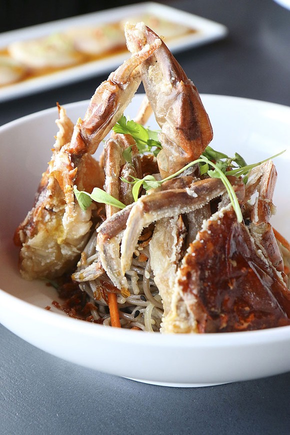 The soft shell crab with soba noodle salad from The Peterboro. - Scott Spellman