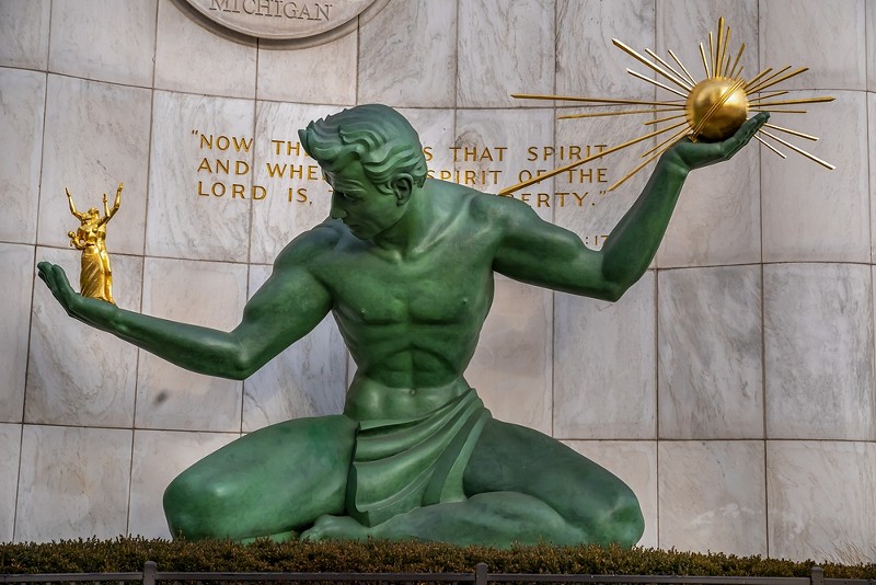 "The Spirit of Detroit" statue in downtown Detroit. - Shutterstock