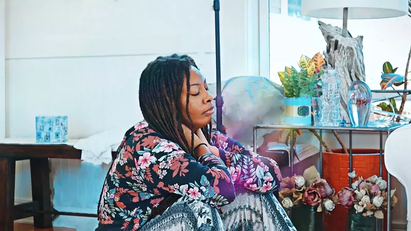 The author meditates after taking psilocybin, or magic mushrooms. Detroiters recently voted to decriminalize the entheogenic substance. - Courtesy photo