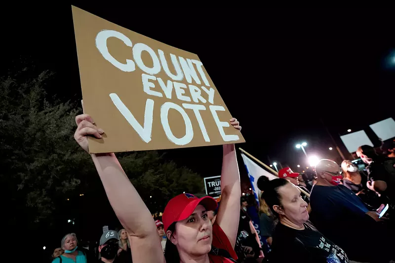 Supporters of President Donald Trump gathered in Detroit to protest the election in November 2020. - Devi Bones / Shutterstock.com