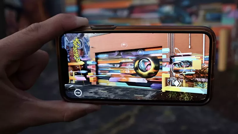 Vyal's "X" being animated on the Electrifly Augmented Reality Art App. - Courtesy photo