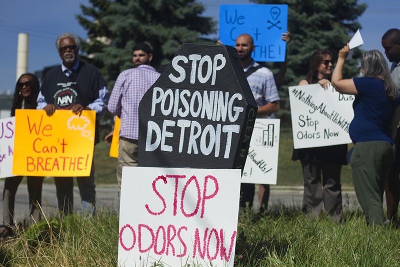 Environmental justice advocates gathered in July outside of U.S. Ecology in Detroit. - Steve Neavling