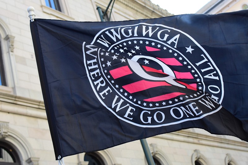 A flag promoting the Qanon conspiracy theory. - Anthony Crider, Flickr Creative Commons