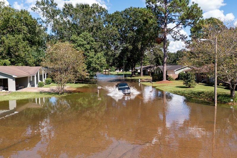 Flooding in August 2022 in Jackson, Mississippi. - Shutterstock