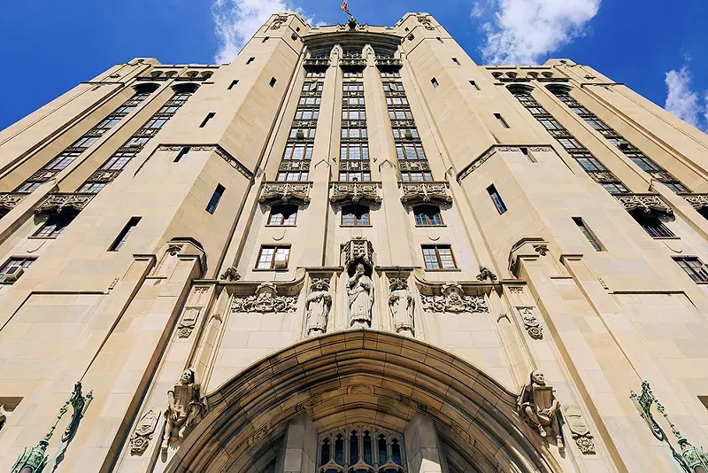 On Saturday, the Masonic Temple will host a centennial celebration of the laying of its cornerstone. Work on the hulking building was never completed. - se7enfifteen