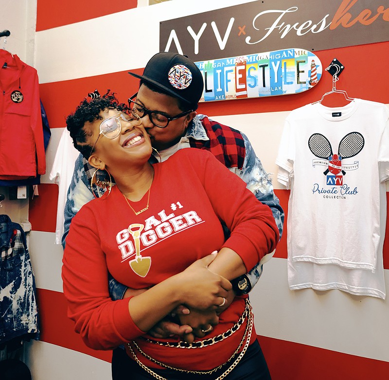 Melody and Anthony “Koolade” Temple joined forces at Royal Oak's AYV x Fresher streetwear store. - se7enfifteen