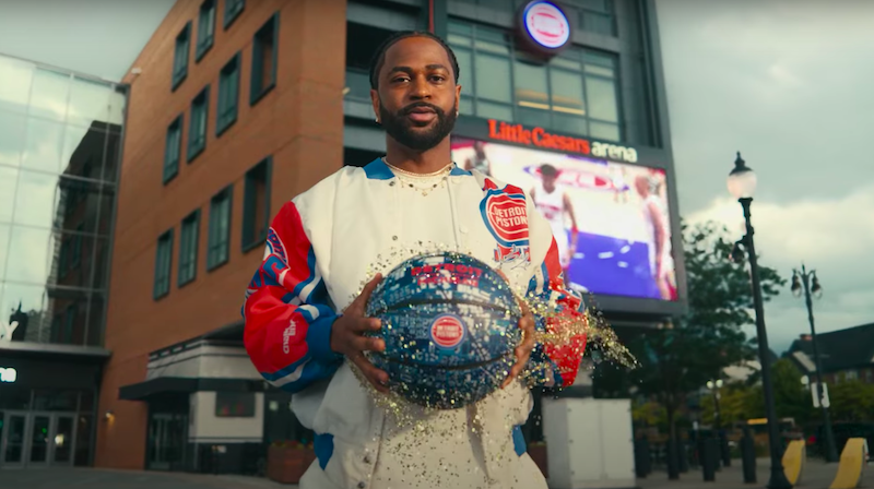 Big Sean narrates and stars in the Detroit Pistons latest promo video. - Screengrab via Detroit Pistons/YouTube