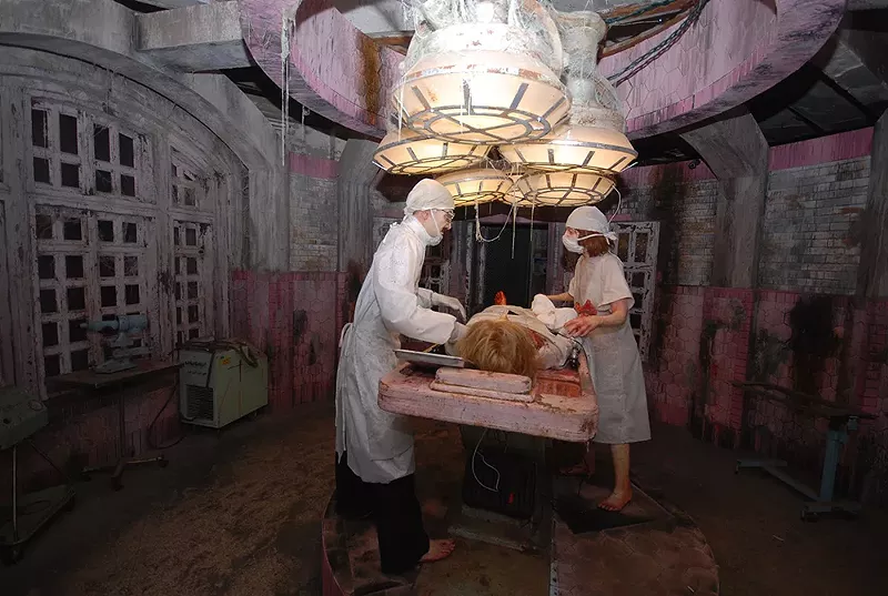 The scenes at Eloise Asylum haunted attraction include a mix of animatronics and actors, in sets that have blended into the existing actual building structure. - Courtesy photo