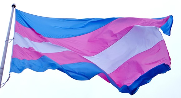 Transgender pride flag - Photo via Flickr user torbakhopper