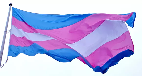 Transgender pride flag - Photo via Flickr user torbakhopper