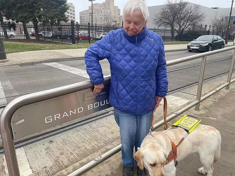 Cathy McAdam, who is 76 and has been reading braille since she was a child, says she is unfamiliar with upside-down braille signs. - Randiah Camille Green