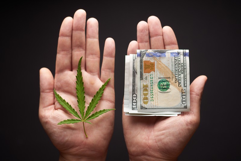 The price of pot has decreased 50% since last year. - Shutterstock