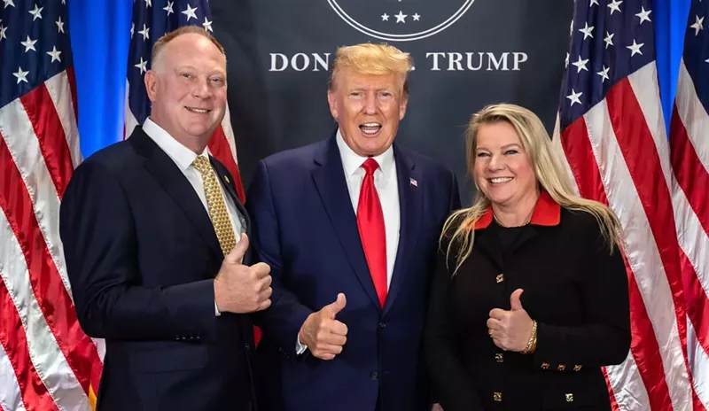 Matt Maddock, left, and Meshawn Medock, right, meet President Donald Trump. - Matt Maddock, Facebook