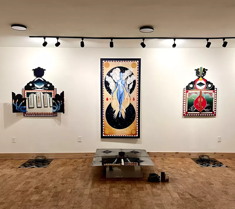 "Birth of Mithra" includes watercolor paintings, mirrors, and an experimental film. - Courtesy of Cyrah Dardas