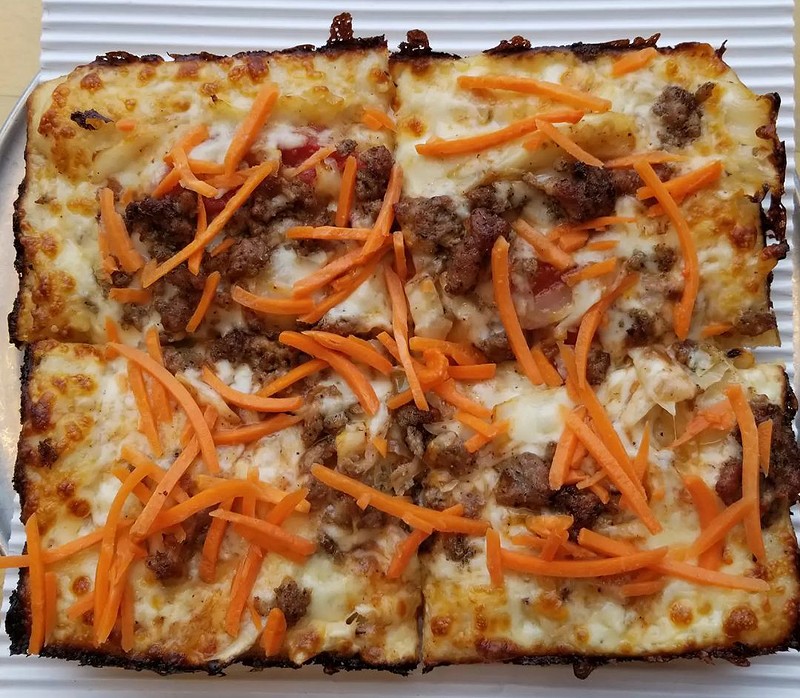 Pie Sci cooked up a Metro Times-themed pizza this week, dubbed “Metro Thymes: Cabbage Love.” - Instagram, @piescipizza