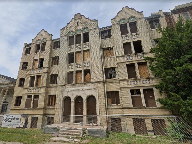 Historic Lee Arden Apartments at 660 Hazelwood St. in Detroit is being renovated. - City of Detroit