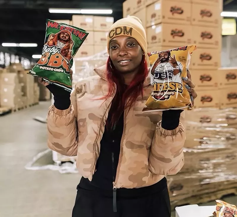 How Detroit hip-hop infiltrated the snack food market: Chanel Domonique launched her Detroit rap-themed potato chip company We Eatin’ last year. - Courtesy photo