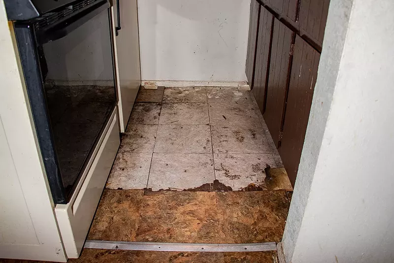 Doors and closets take more effort to close than they should because the carpet is ballooning from what appears to be previous water damage. - Alejandro Ugalde