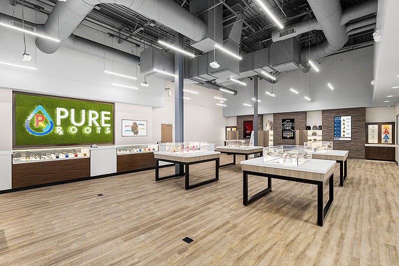 Pure Roots describes its dispensaries as having a “high apothecary style” driven by technology. - Phlora.co