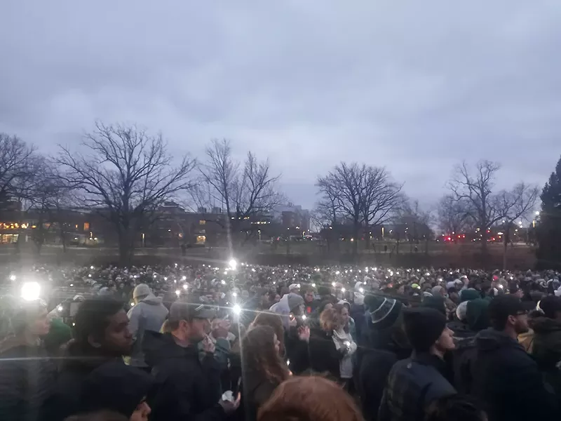 Thousands of mourners light up the sky during last week’s vigil. - Eleanore Catolico