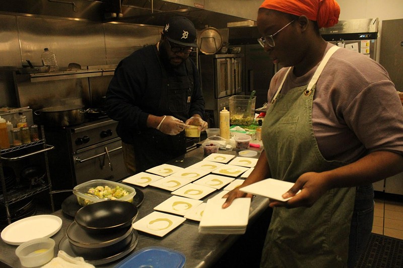 Chefs Jermond Booze and Amber Beckem in the kitchen. - Courtesy of Jermond Booze