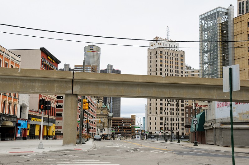 In this article we use photos from March 2020, the early days of the COVID-19 pandemic, to visually convey the sense of Detroit’s continued population decline. - Shutterstock