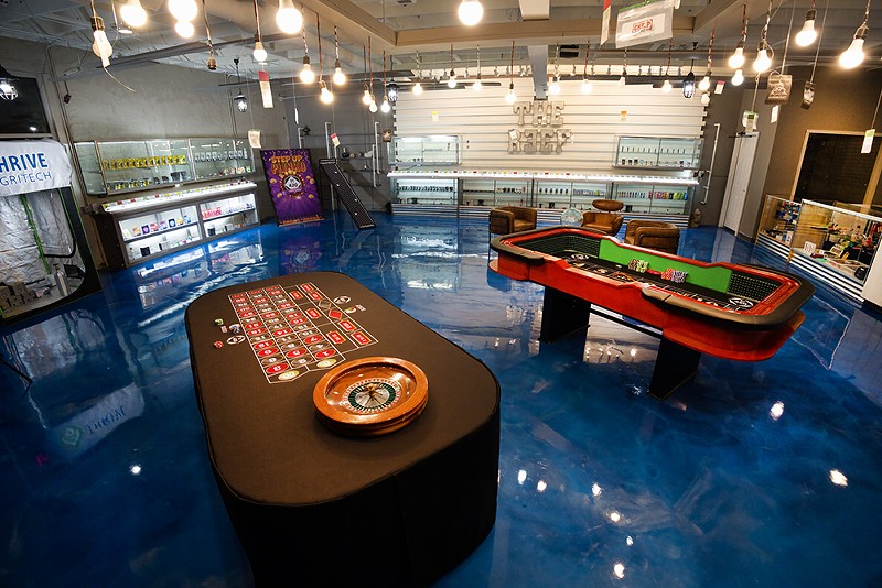 At The Reef dispensary in Detroit, customers can win prizes by playing games like blackjack, craps, roulette, slot machines, and more. - Courtesy photo