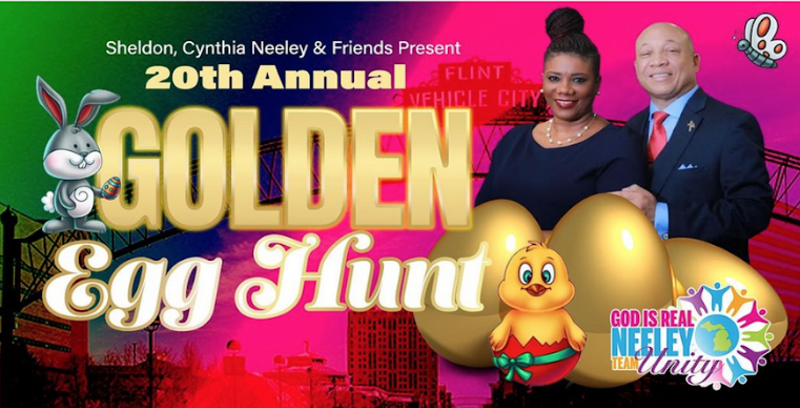 An ad for Flint’s 20th Annual Golden Egg Hunt. - Facebook