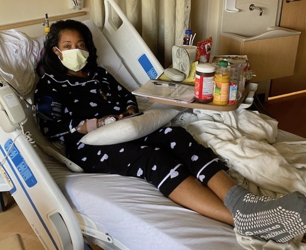 Taura Brown, who was evicted from her tiny home in Detroit in April, is recovering after receiving a kidney transplant. - Courtesy of Taura Brown
