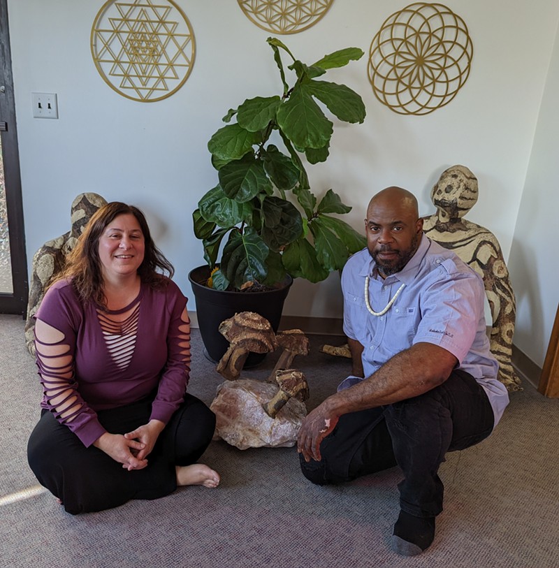 Julie Barron (left) and Modou Baqui (right) work with Decriminalize Nature Michigan and are leading a psychedelic therapy training. - Courtesy photo