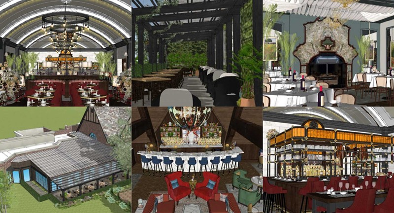 Renderings for the new Big Rock Italian Chophouse show opulent rooms with different designs. - Renderings courtesy of Cameron Mitchell Restaurants