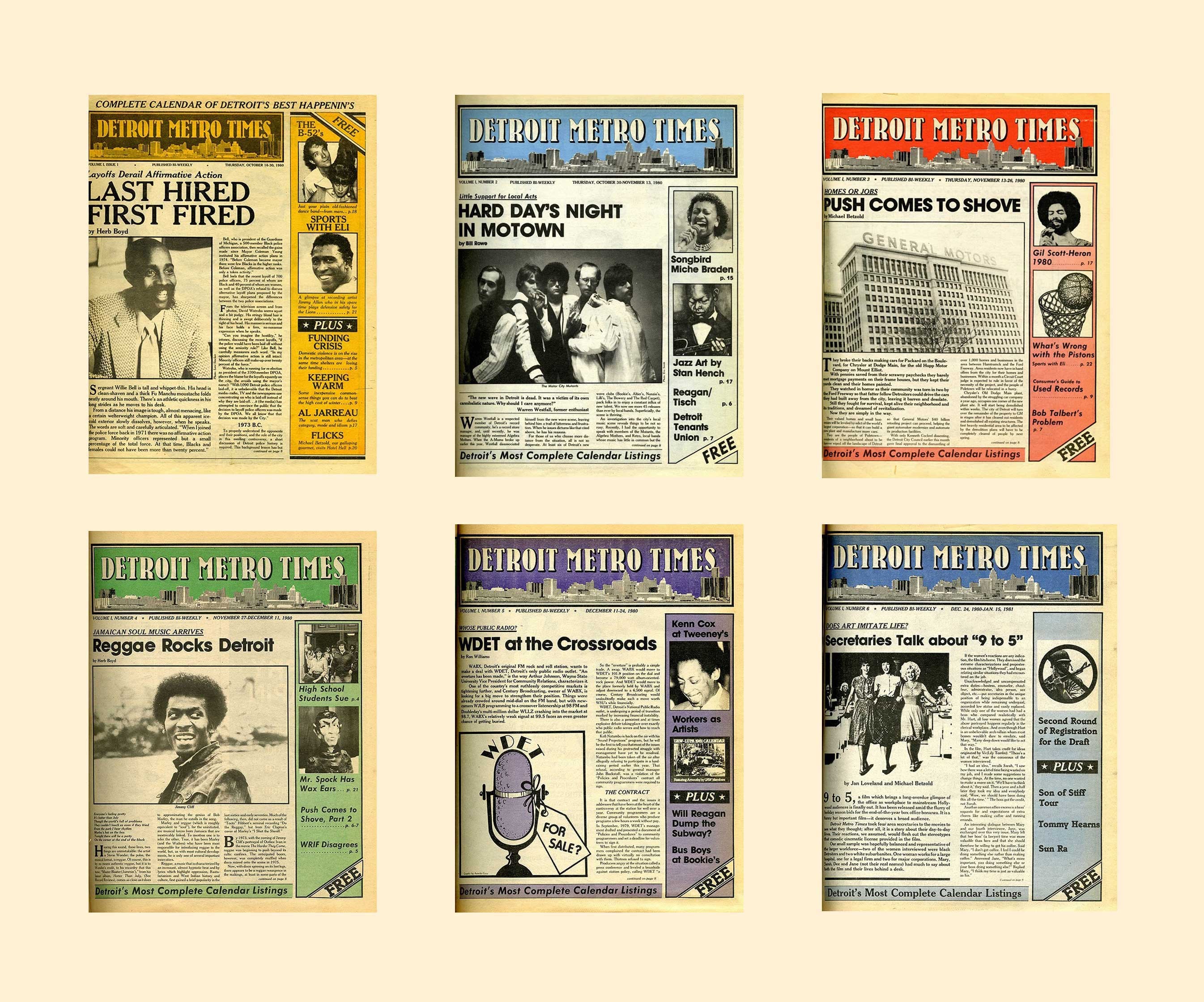 The first six issues of Detroit Metro Times. - Metro Times archives