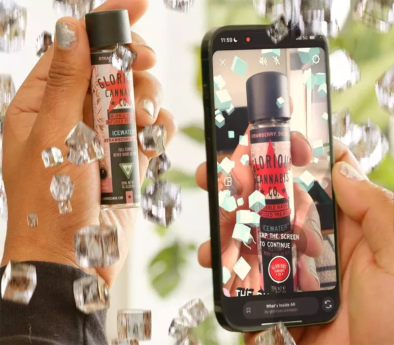 Glorious Cannabis is using AR technology to promote its Icewater pre-rolls. - Courtesy photo