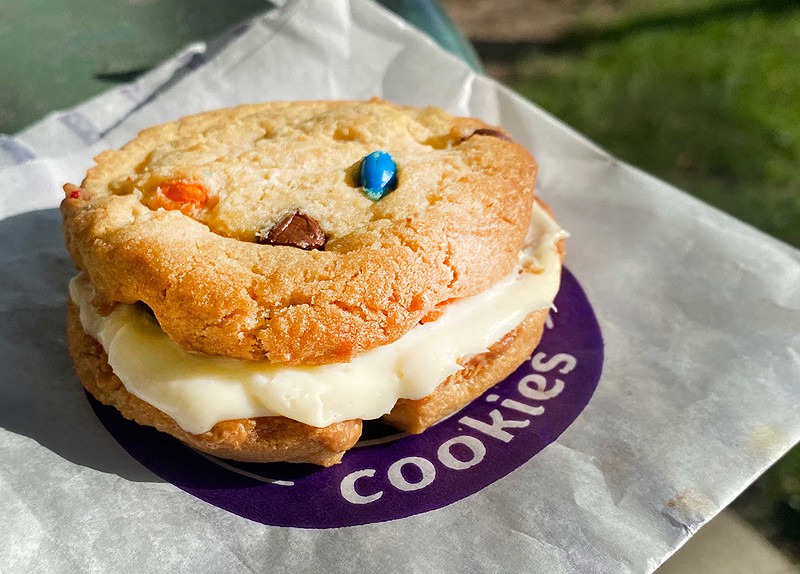 A Big’wich with Cream Cheese Icing between a Peanut Butter Chip cookie and a Classic with M&Ms cookie. - Tom Perkins