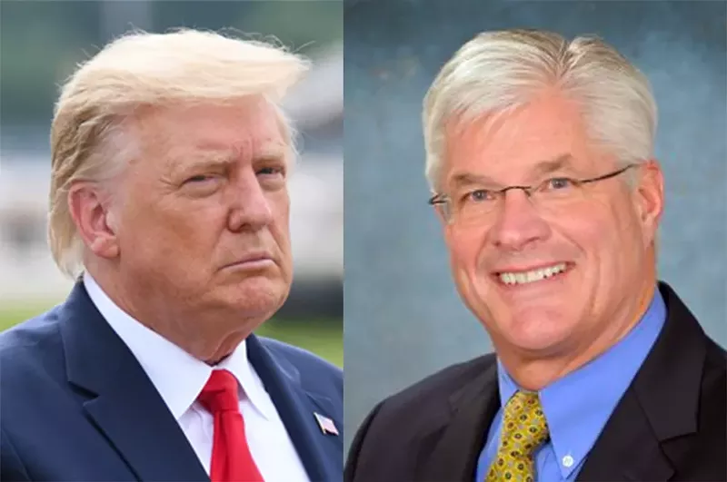 Then-Michigan Senate Majority Leader Mike Shirkey (R-Clarklake), right, met with Donald Trump on Nov. 20, 2020, in the Oval Office. - Evan El-Amin / Shutterstock.com, Michigan.gov