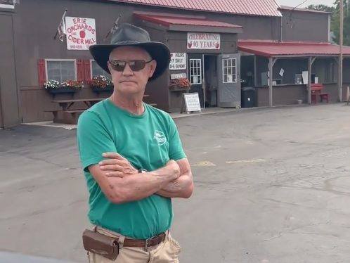 Steve Elzinga, owner of Erie Orchards & Cider Mill, was caught on video making racist, disparaging remarks about Muslims. - Yousef Abu Jenna Mahmoud/Facebook