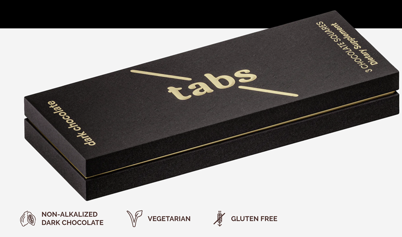 Tabs Chocolate Bars (1 Box) | Dark Chocolate Bar to Improve Mood &  Performance | Vitality, Arousal and Energy | Vegetarian, Gluten-Free for  Men 