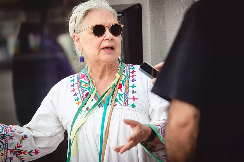 Over the summer, former Hamtramck mayor Karen Majewski joined a protest where a Pride flag was raised on city property. - Viola Klocko