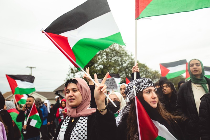Metro Detroiters rallied in support of Palestine in Dearborn on Saturday. - Viola Klocko