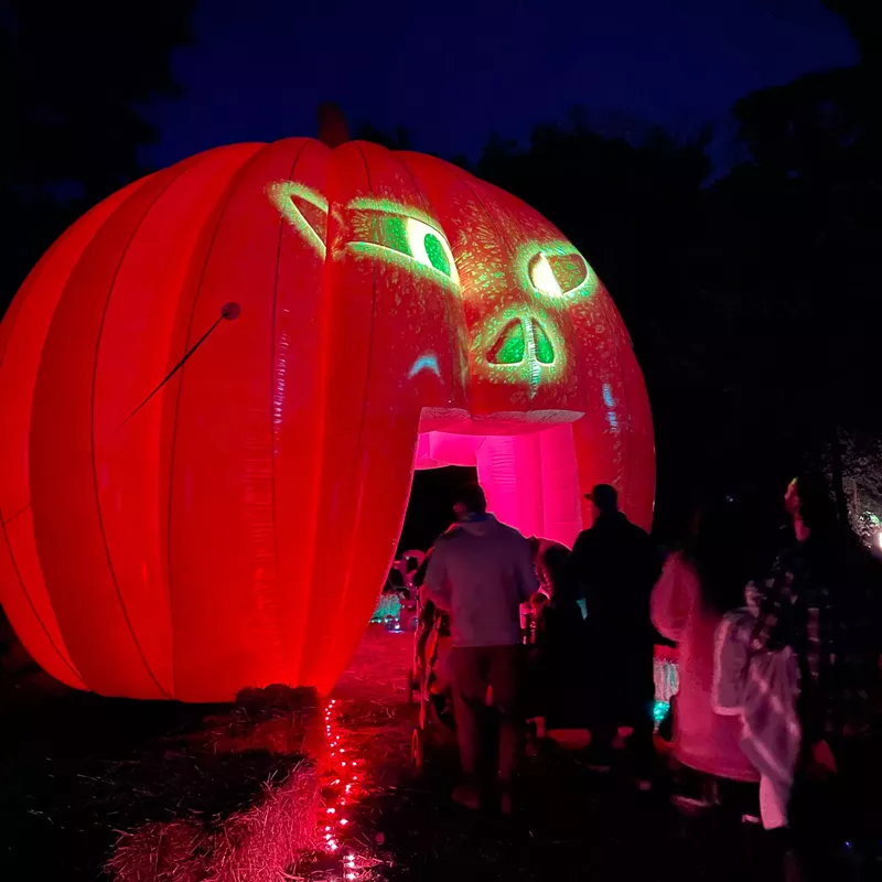 Glenlore Trails Haunted Forest in Commerce Township features immersive light displays, projection mapping, and interactive games. - Courtesy photo