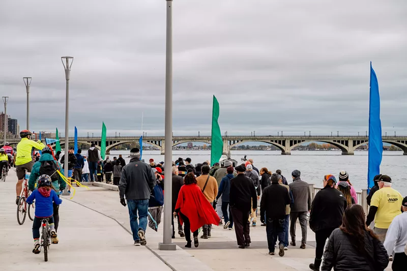 The Uniroyal Promenade provides a connection from the riverfront to Belle Isle. - Courtesy photo