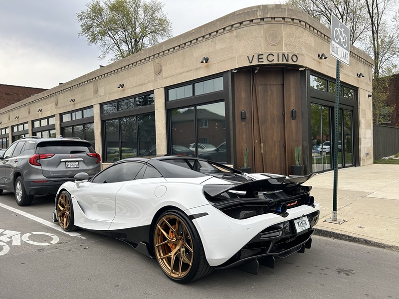 A McClaren parked outside Cass Corridor’s newest restaurant, Vicino. - Steve Neavling
